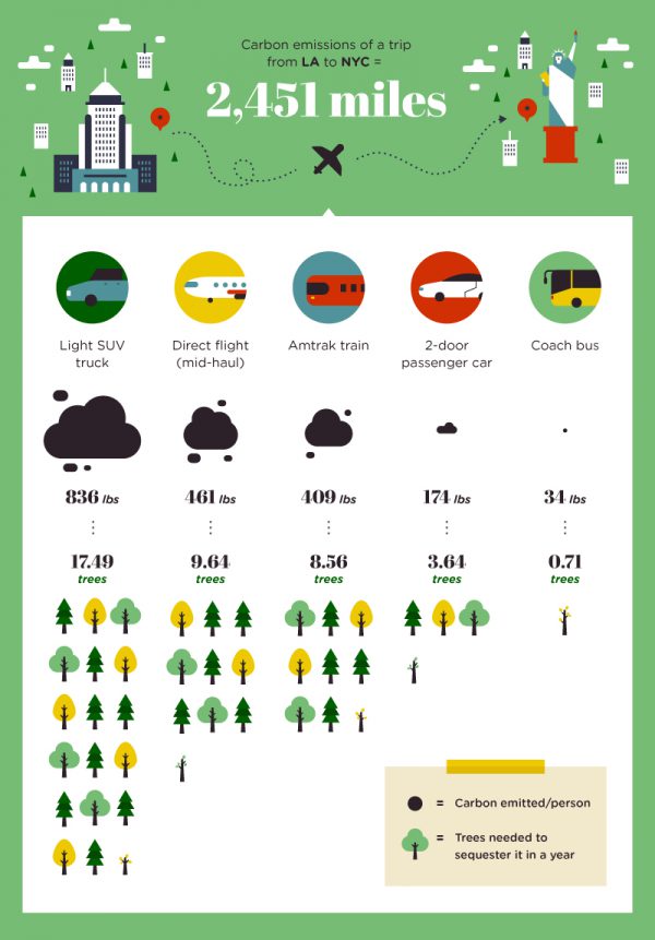 Ways To Shrink Your Carbon Footprint While Traveling Infographic